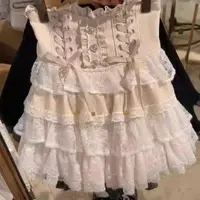 Japanese Sweet Lolita Style Mini Skirt Women Elegant Lace Bandage Party Cake Skirts Female Gothic Y2k Metal Buckle Skirt - Image 5