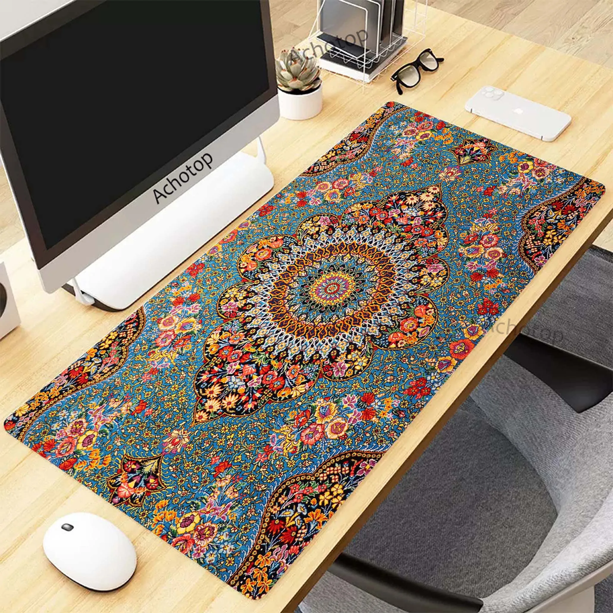 

Persian Carpet Pc Gamer Mouse Pad Gaming Mousepad XXXL Large Rubber Desk Mat Locking Edge Keyboard Pads Speed Mouse Mat 40x90cm