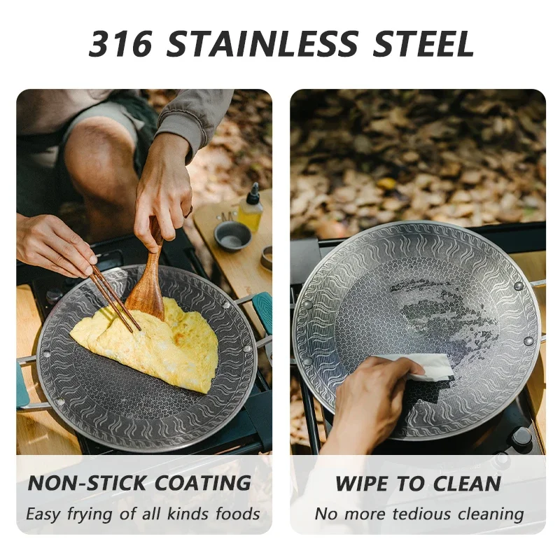 Naturehike BBQ Kochen Grill Pfanne Camping Picknick Antihaft Runde Bratpfanne Klapp Bratpfanne Outdoor Abendessen Grill Platte – Detail 7