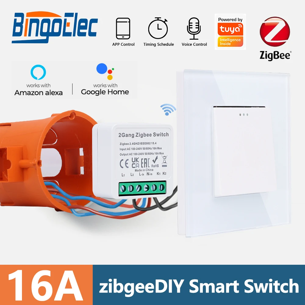 

Мини-переключатель Tuya Zigbee 3,0 для таймера Tuya Smart Life, беспроводное реле управления, автоматизация, работа с Alexa Google Home