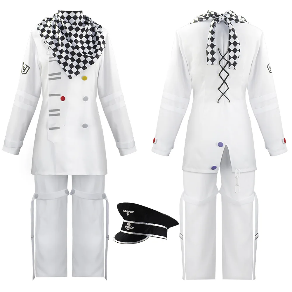 Cosplay Costume Danganronpa V3 Kokichi Oma Cosplay White Uniforms Cloak Full Set Halloween Carnival Party Clothes