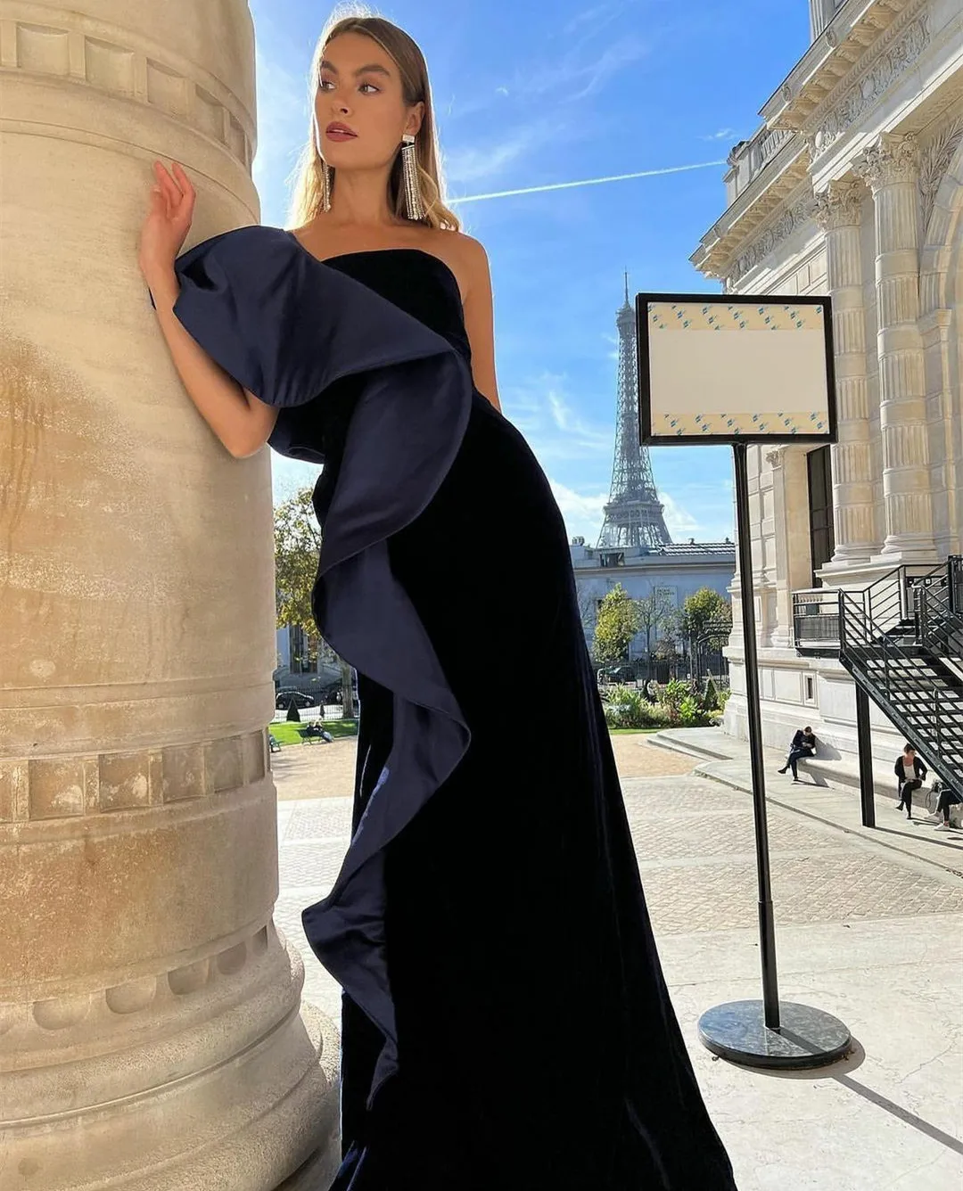 Delphine Cabestro Novio Gasa Vestidos Cortos Azul Océano
