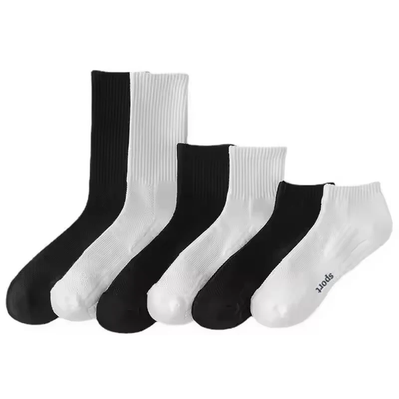 Men's Thick Bottom Sweat Absorbing and Breathable Sports Socks with Bottom Cushion for Running Professional Sports Men's Socks