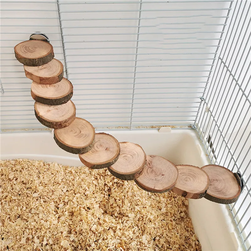 Hamster Wooden Ladder Toy Cage 6/10 Steps Wood Climbing Blocks Chew Toy Pig Rat Hedgehog Small Pet Cage Accessories pet chew toys pet exercise toy pet toys hamster climbing toy hamster toy pet teeth grinding toy
