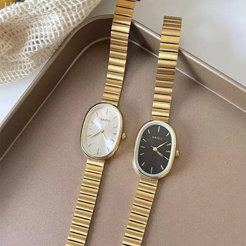 Fashion Ladies Watch ins Wind Premium Sense Oval Steel Belt Versatile Quartz Watch