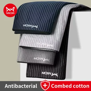 MiiOW 4 pezzi boxer da uomo in cotone grafene antibatterico uomo tronchi traspirante a righe mutande da uomo boxer mutandine maschili 1