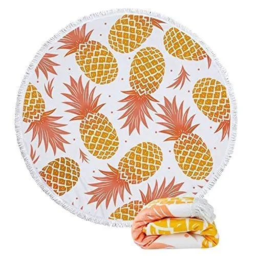 Round Gold Yellow Mandala Beach Towel Blanket,Microfiber Soft Sand Free Large Water Absorbent Beach Blanket Swim Pool Towel 6