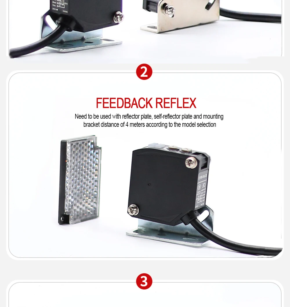 RR11, RR12, TR11TR12 Sensor, Feedback Reflex, Reflexão Relativa, 30cm, 4m, 20m