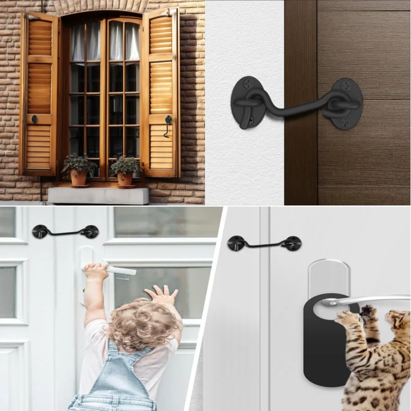 4Pcs Stainless Steel Hook and Eye Latch