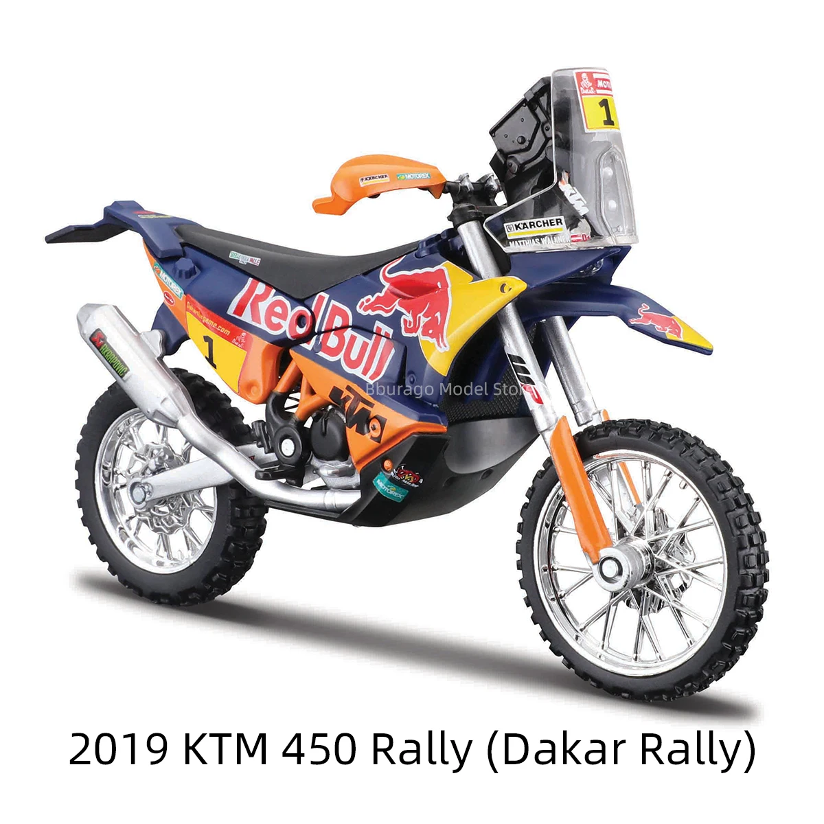 Bburago 1:18 2019 KTM 450 Dakar Rally 450SX-F Static Die Cast Vehicles Collectible Motorcycle Model Toys