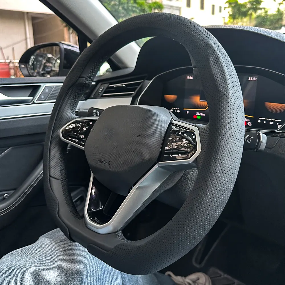 Coprivolante Universale in Pelle Traspirante Antiscivolo, Misura 36-38cm, Protezione per Volante Auto, Accessori Auto Adatti - Image 5