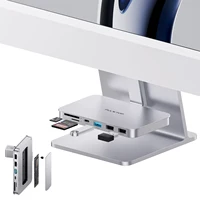 PULWTOP USB C Hub with NVMe SATA SSD Enclosure for iMac 24 inch M1/M3/M4,  iMac Hub with USB A/C 10Gbps, USB A 2.0, SD/TF 1