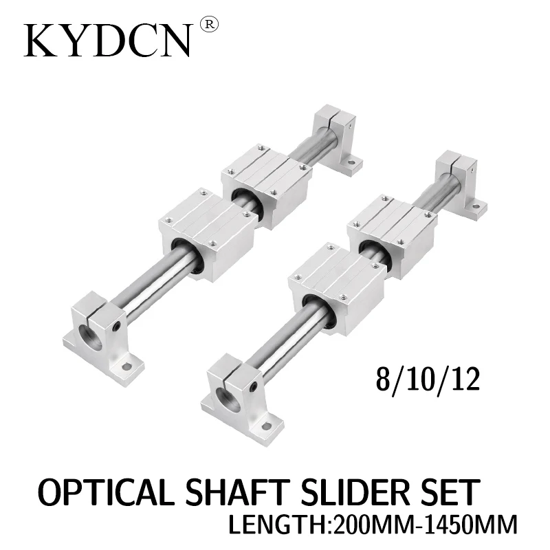 

Optical Axis 8 10 12 Length 200-1450 SC box slider 4 pieces Two chrome plated rods plus four SK support seats