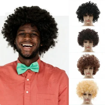 Parrucche Sintetiche per Uomo e Donna, Capelli Ricci e Voluminosi, Copricapo per Feste di Halloween, Cosplay, Accessori per Travestimenti, Parrucche per Danza Hippie e Rock