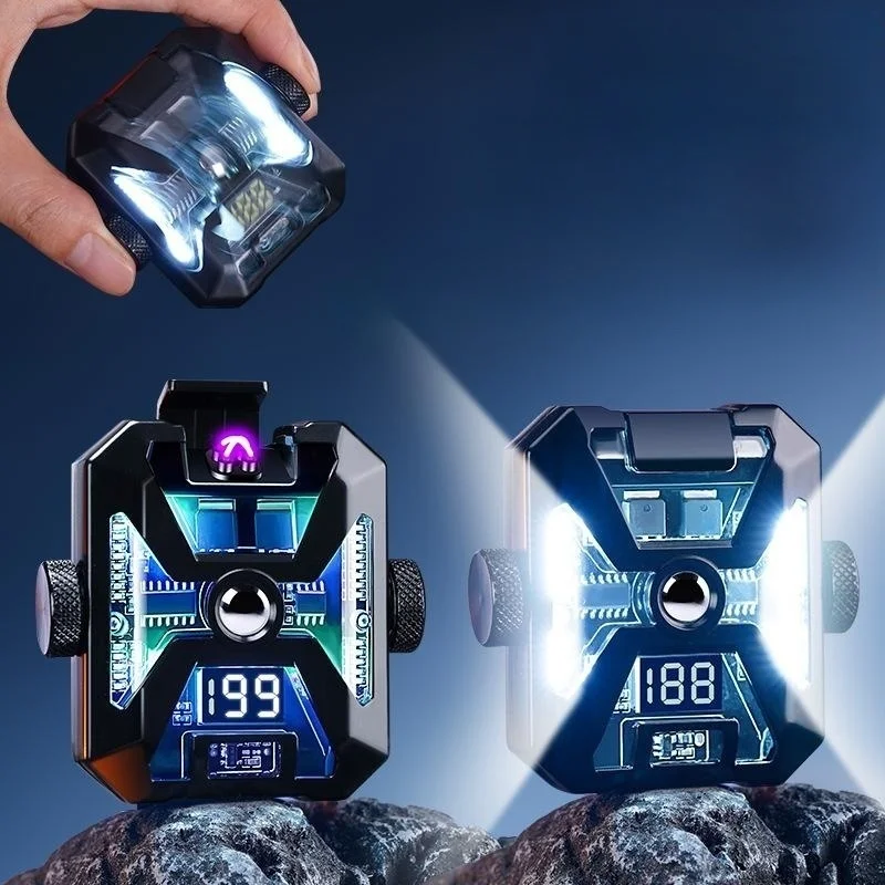 

Перезаряжаемая Зажигалка из цинкового сплава Type-C, зажигалка Thunderbolt Pulse с двойной дугой, портативный декомпрессионный гироскоп, подарок для мужчин