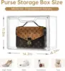 Purse Organizer for Closet,Clear Acrylic Display Case for Handbag Organizer, Purse Storage Box with Magnetic Door 3