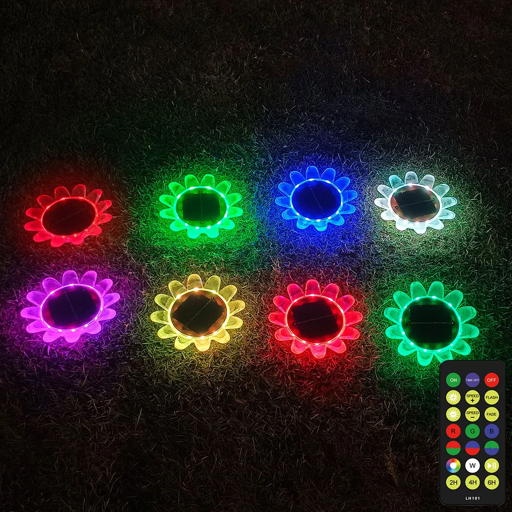 14 Modes Outdoor Solar Garden Lights Flower-shaped IP65 Waterproof Garlands Solar LED Light With Remote Control lighting rose remote control 4 flowers magic trick flower magic close up magic stage magic for lover romantic