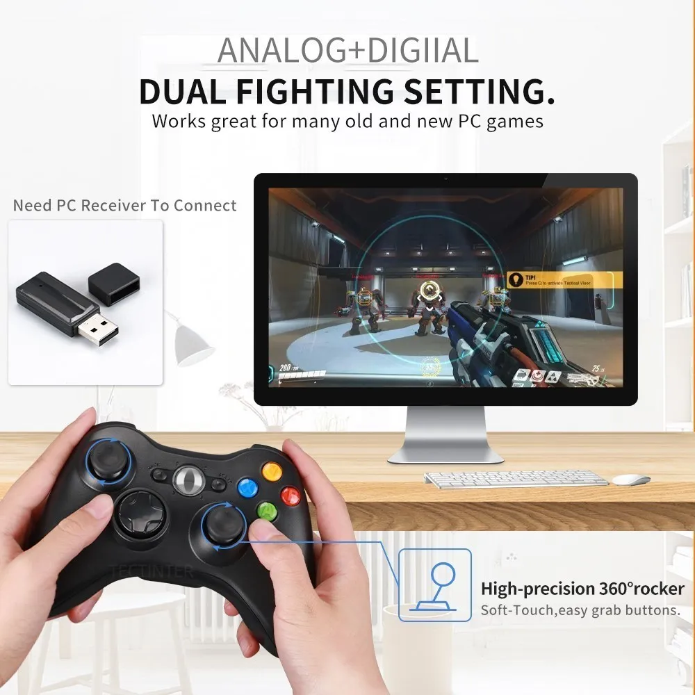 Xbox 360 е 2.4G  Ʈѷ, PC ű Ʈ , ũμƮ Xbox 360  ̽ƽ, PC win7 8/10