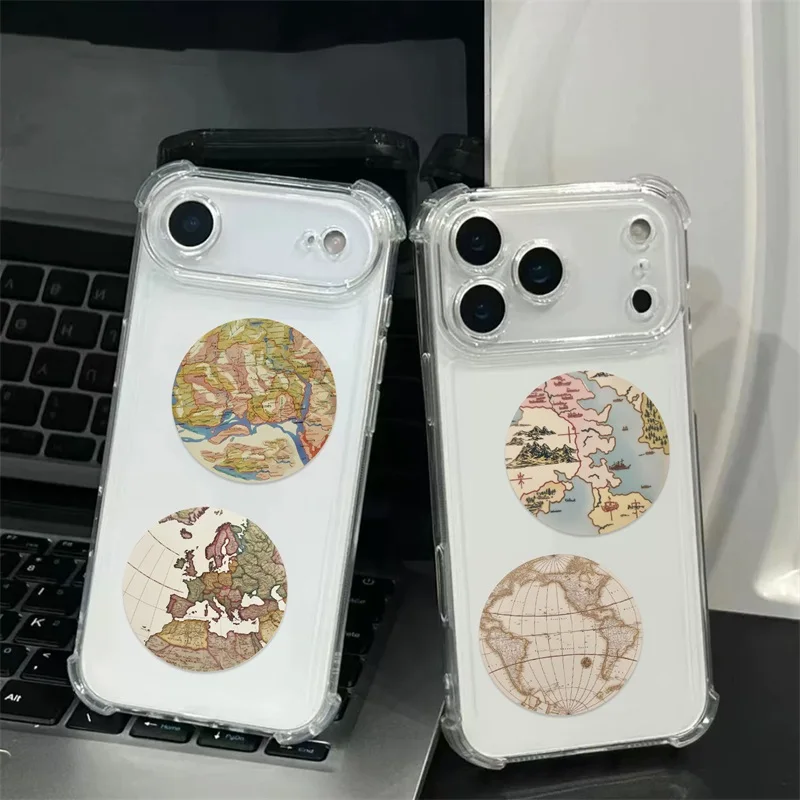 10/30/50PCS 레트로 원형 지도 PVC 스티커 미적 DIY 장식 전화 노트북 수하물 스케이트 보드 낙서 데칼