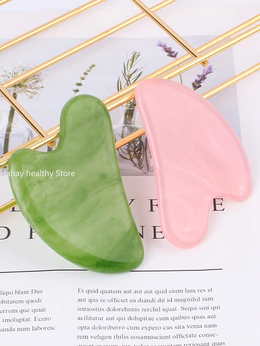Jade Gua Sha Massage Board for Face Neck Back Body
