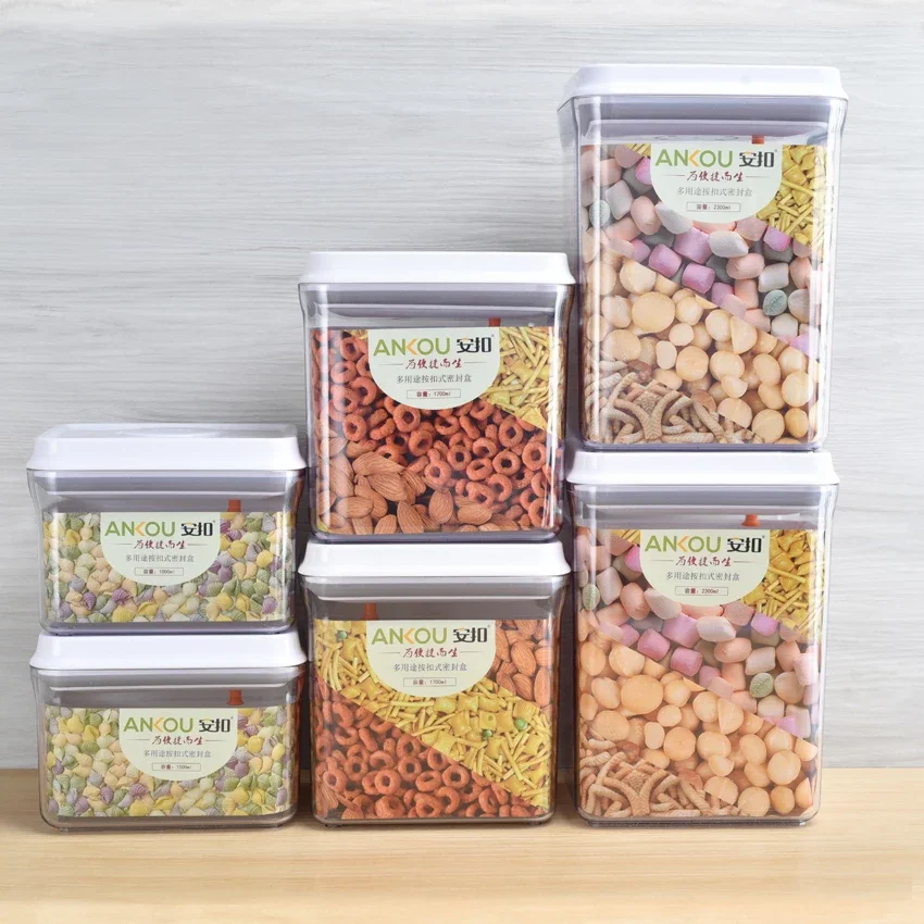 BPA Free Airtight Food Storage Container Different Volume Dry Food Cereal Air Tight Storages