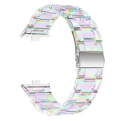 Vibrant Clear Resin Strap for Smart Watches - Stylish Wristband Accessory (Colorful)