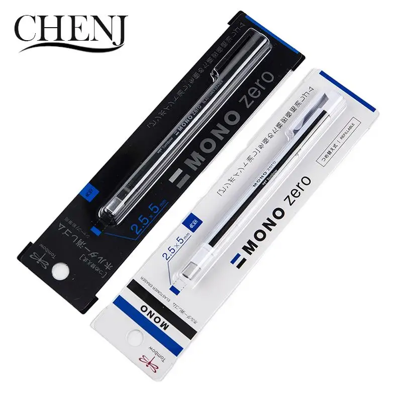Tombow MONO Zero Mechanical Eraser Refillable Pen Shape Sketching Painting High Gloss Rubber Press Type School Stationery 1pc