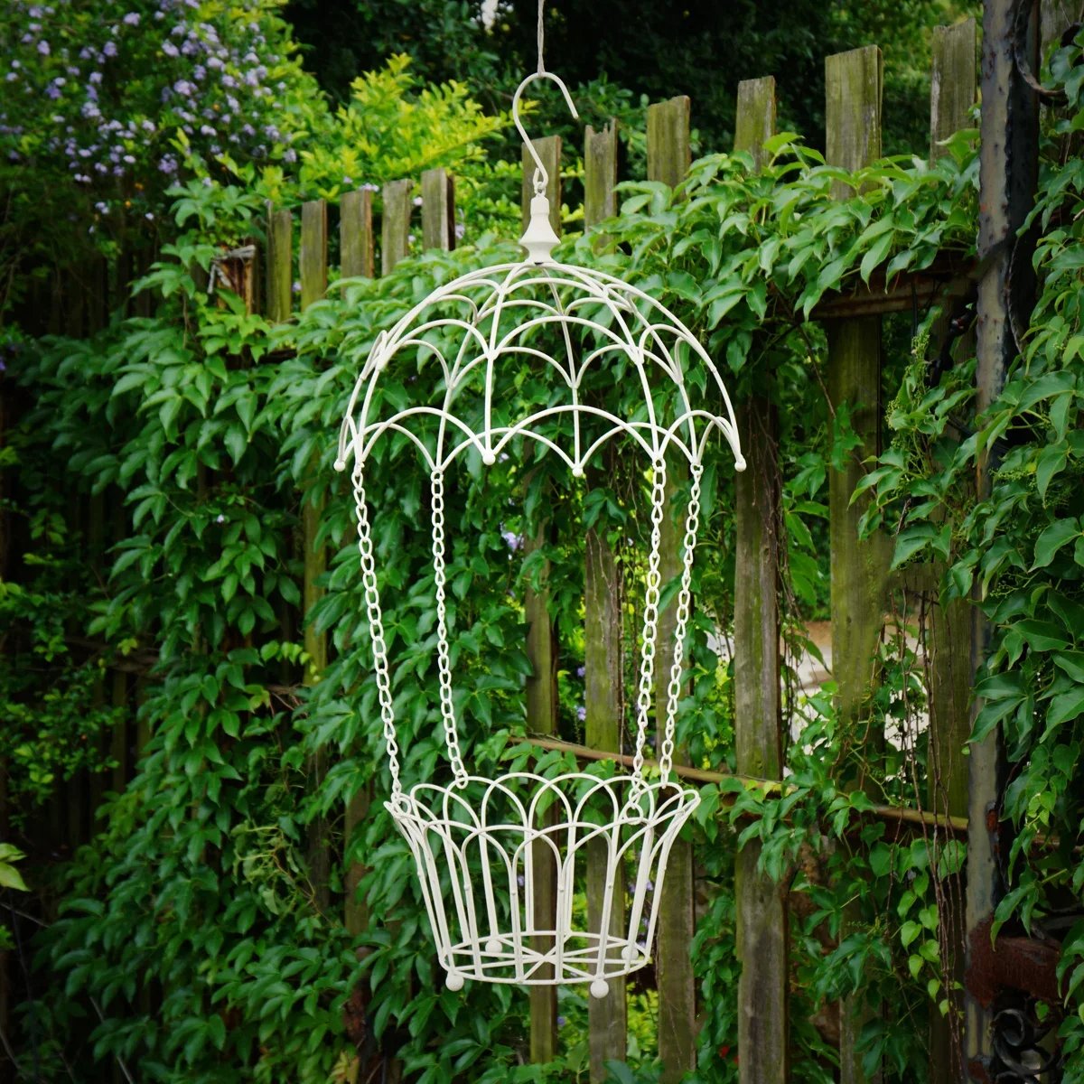 

Garden Parachute Hanging Basket Green Plants Succulent Hanging Flower Basket American Style Rural Iron Bird Feeder Flower Rack