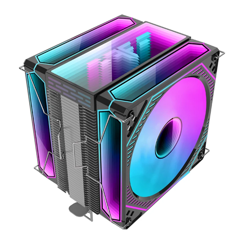 CPU Air Cooler 4 6 Heat Pipe PC Radiator Cooling ARGB PWM 12cm Fan For 1851/1700/1200/115X/AM5/AM4/2011/X79/X99