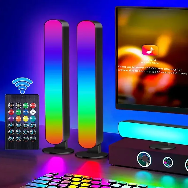 1/2 Packs Smart LED Strip Lights RGBIC Desk Lamp With Remote Control for Room Gaming TV, and Party Decoration - Sync with Music
