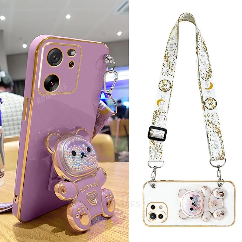 Crossbody Lanyard Bear Silicone Case - Premium Holder Cover