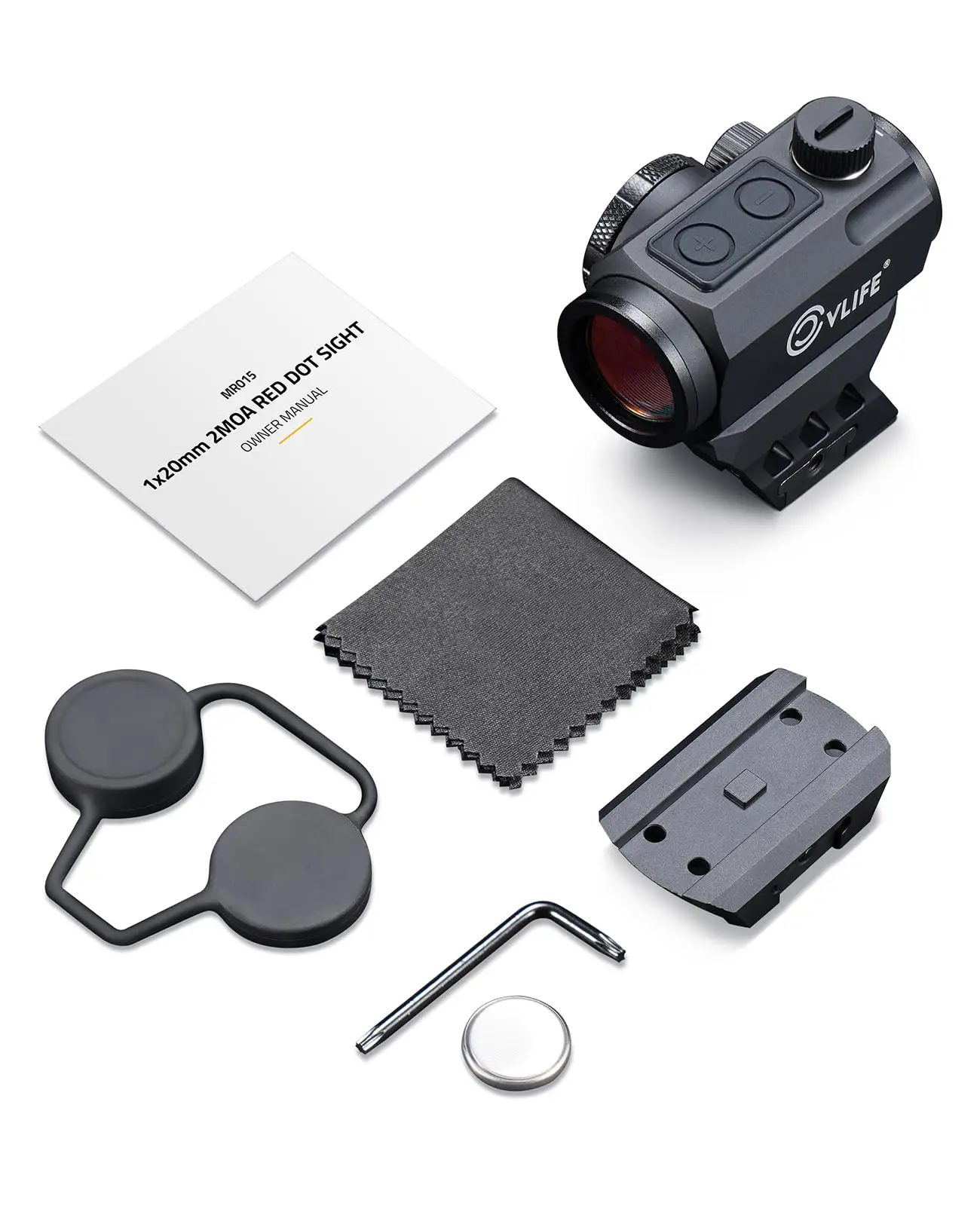 CVLIFE JackalHowl Red Dot Sight 1x20mm 2 MOA Motion Awake with 10 Brightness IPX7 Waterproof Scope Optics with Absolute Co-Witne