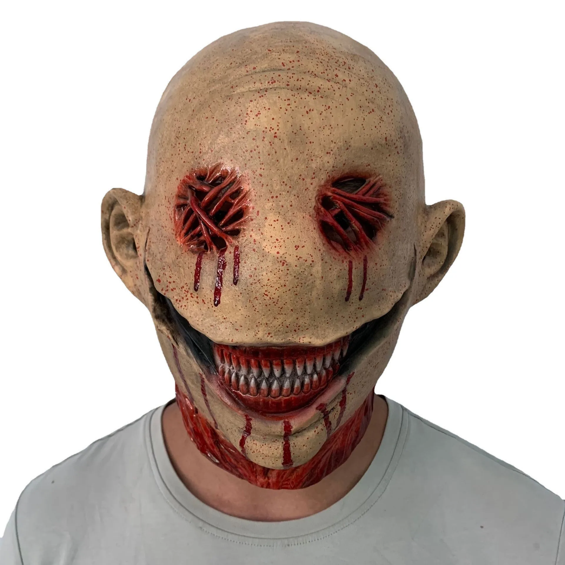 

Sharp Teeth Bleeding Clown Mask Halloween Horror Latex Head Cover Ghost Room Escape Prop