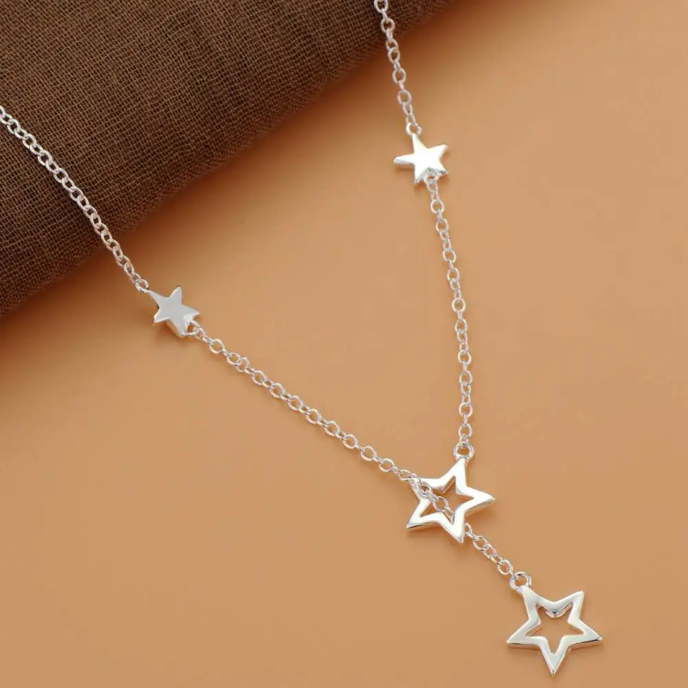 Pendant Necklace Silver Necklace Silver Pendant 925 Sterling Silver Fashion Star Pendant Necklace for Women