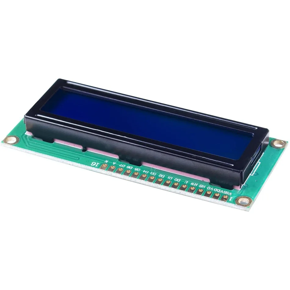 16x2 Blue/Green Screen LCD with I2C Serial Interface Adapter Module