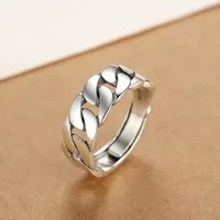 Sam Panda 925 Sterling Silver Rings For Women Men Fine Jewelry Finger Adjustable Open Vintage Chain Ring For Party Birthday Gift - Image 3