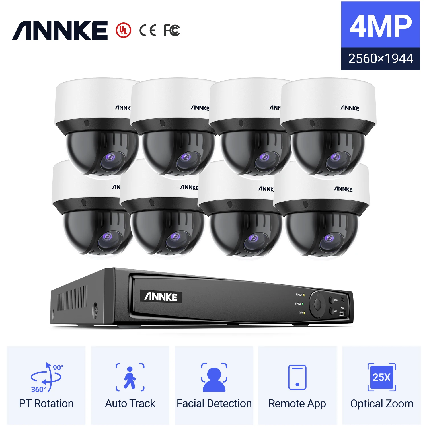 AnnkeCZ5004MPHD25XZoomPTZCameraVideoSurveillanceBuiltinMic