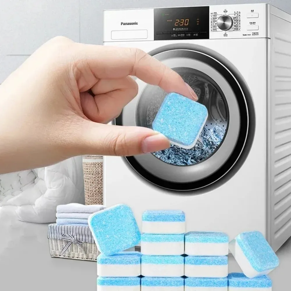 Washing Machine Effervescent Tablets Detergent Laundry Deep Cleaning Deodorizing Tablets Washer Fluid Cleaner 4/12PCS for Home for washing machine tablets washing machine cleaner tablets detergent tablets