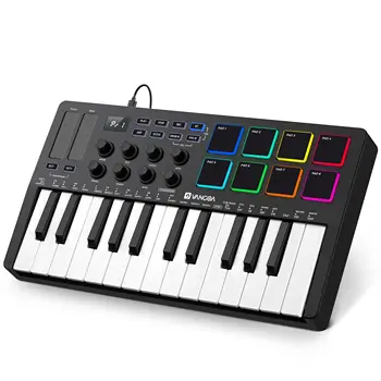 25-key MIDI Keyboard Professional Electronic Music MIDI Controller Smart Portable Arranger Pad Keyboard