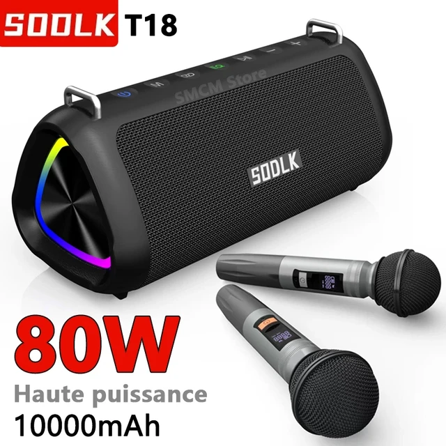 Sodlk – Enceinte Bluetooth T18, Haut-parleur Haute Puissance 80w, Sans Fil,  Caisson De Basses, Barre De Son, Karaoké, Avec Micro - Haut-parleurs -  AliExpress