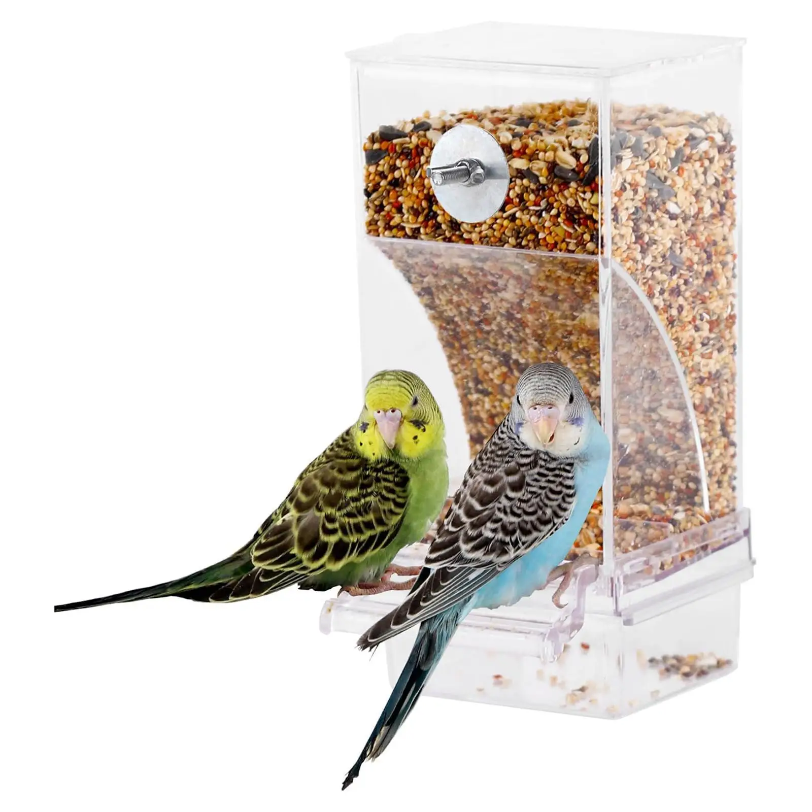 Bird Feeders and Waterer Clear Viewing Cage Accessory Food Dispenser for Canary Finch Cockatoo Cockatiel Lovebirds Budgies Bird Feeders and Waterer Clear Viewing Cage Accessory Food Dispenser for Canary Finch Cockatoo Cockatiel Lovebirds Budgies