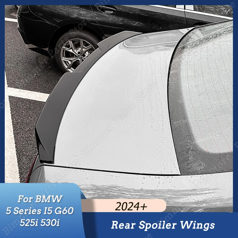 자동차 리어 스포일러 윙 트렁크 리드 테일 윙 바디 외부 익스텐션 장식, BMW 5 시리즈 I5 G60 2024 + 525i 530i MP 스타일