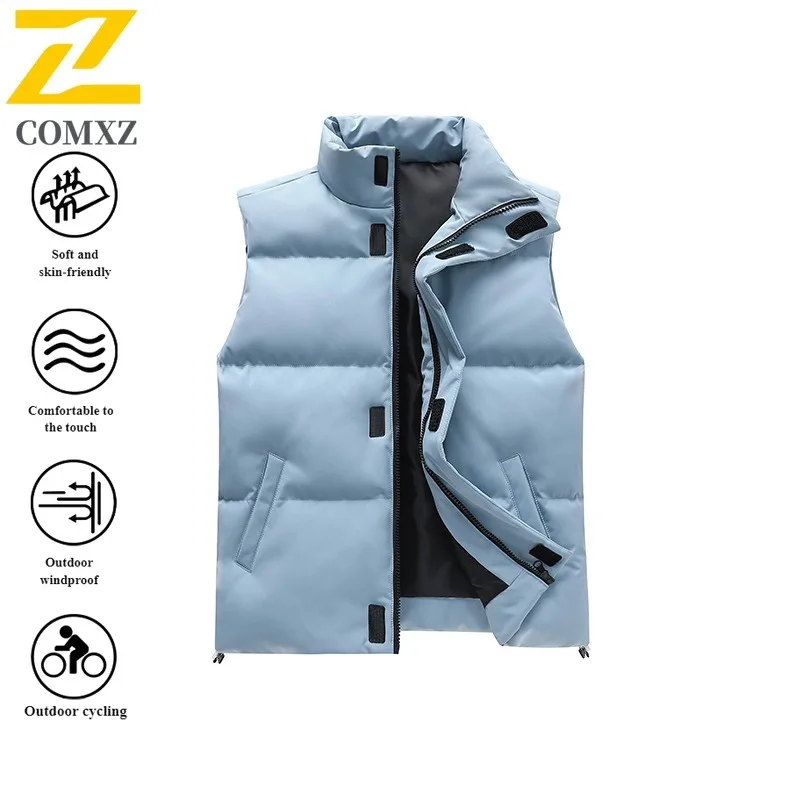 EiAO Vest Couple's Solid Padded Windproof Waterproof Thermal Sleeveless Jacket for Hiking Camping Fishing Minimalist Oudoor Wear