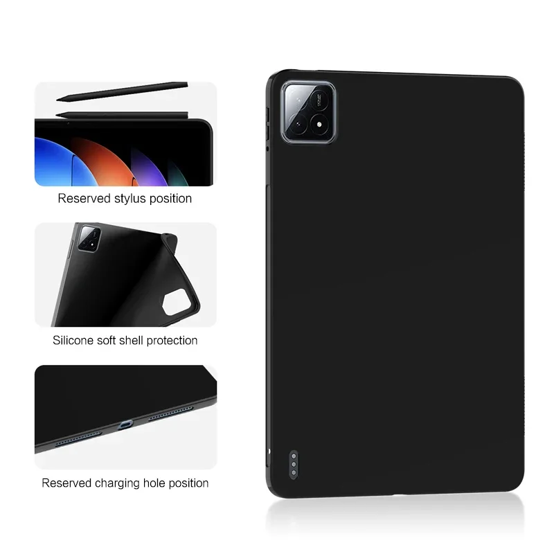 Silicone Case For Xiaomi Pad 6S Pro 12.4 Inch 2024 Mi Pad 6 S