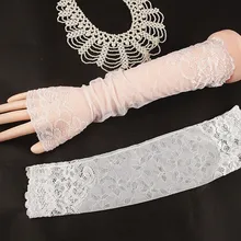 

Female Summer Women Sexy Lace Gloves Sunscreen Long Lace Fingerless Mittens Covered Scar Elastic Sleeve Ladies Driving Gloves