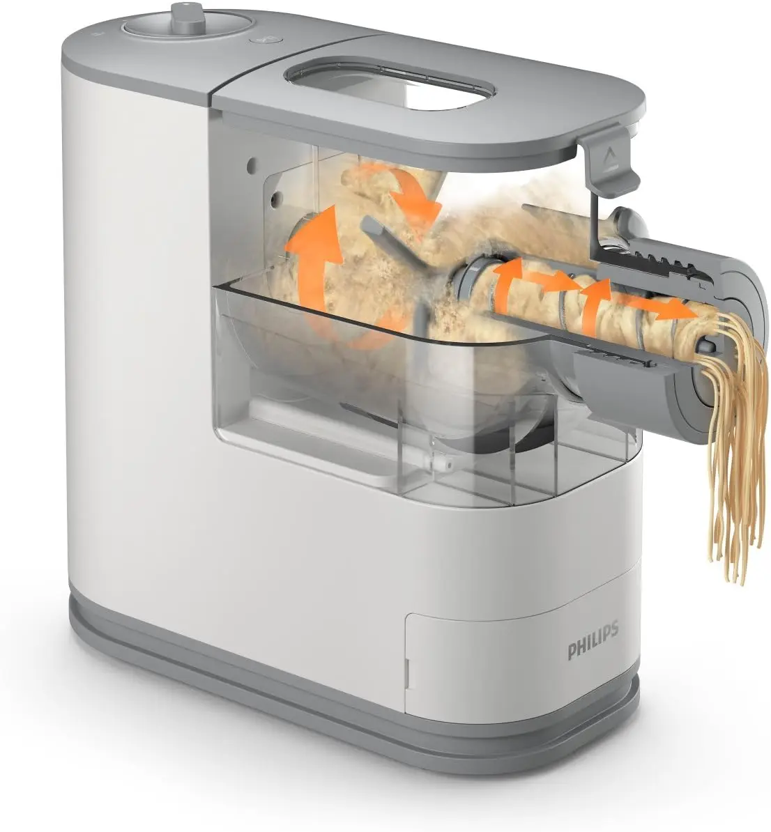 Kitchen Appliances Compact Pasta and Noodle Maker, Viva Collection, Comes with 3 Default Classic Pasta Shaping Discs, Fu