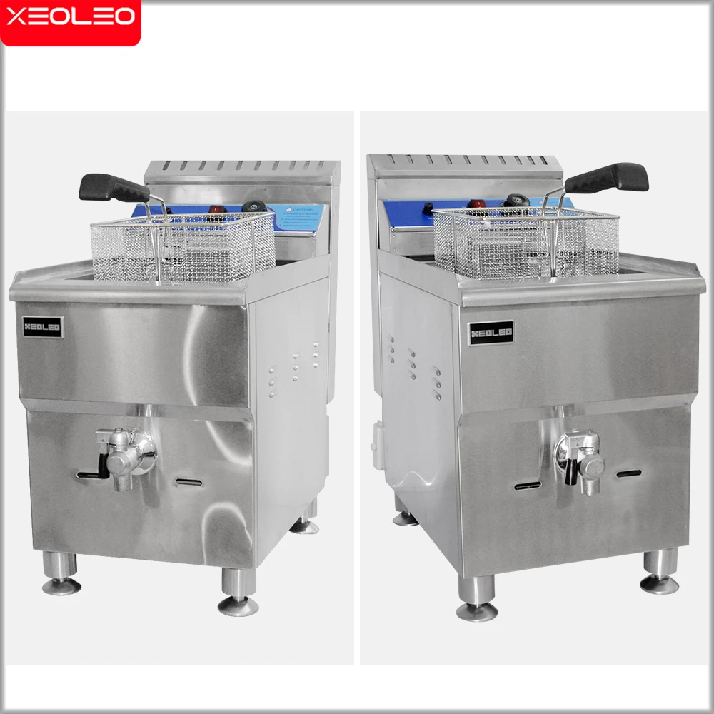 XEOLEO 18L Gas Commercial Oil Fryer Single Tank Large-capacity Fried Machine Chicken Wings Fast-Heating Snack Deep Fryer 5