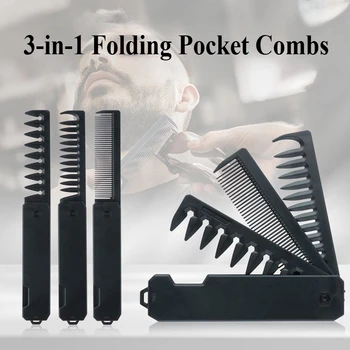 3-in-1 Foldable Pocket Comb – Portable Hair & Beard Styling Tool