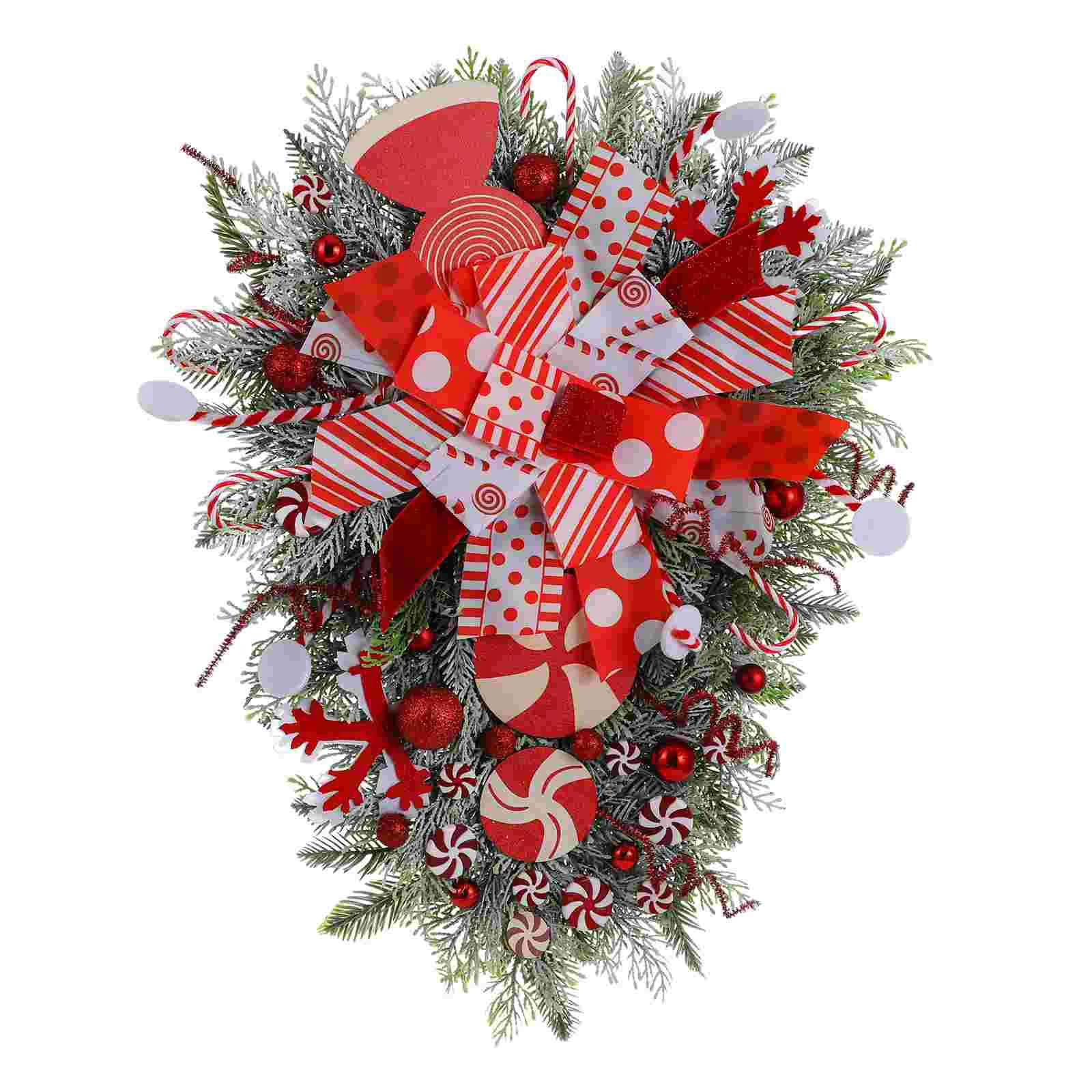 

Christmas Upside Down Tree Door Hanging Candy Wall Decoration Decorative Pendant Wreath Xmas Party Plastic
