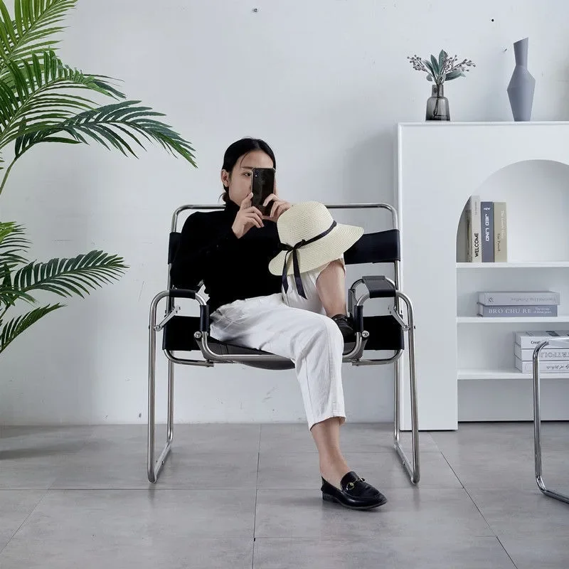 Wassily Chair Divano Pigro Sella Scandinava In Pelle Sedia Singola In Acciaio Inox Per Il Tempo Libero Divano Singolo Sedia